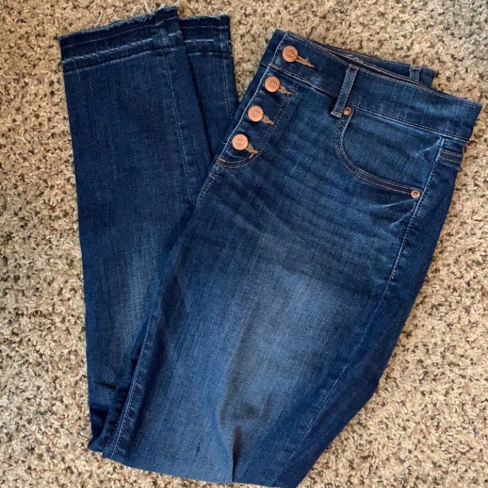 Loft button fly skinny jeans Sz 28 NWOT
